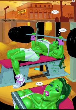 She-Hulk pumping iron
