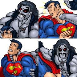 Superman Vs. Lobo Pin-Up Set