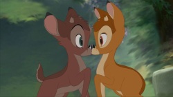 If You Put Your Finger Between Ronno And Bambi's Eyes, It Looks Like A Single Face
